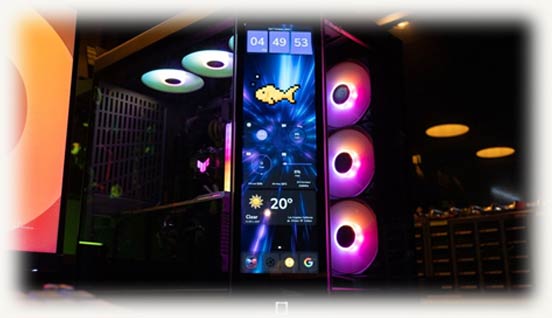 Y70 Touch с включённой RGB подсветкой и экраном