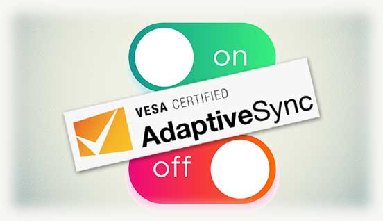 Тумблеры включения и отключения и логотип Adaptive Sync