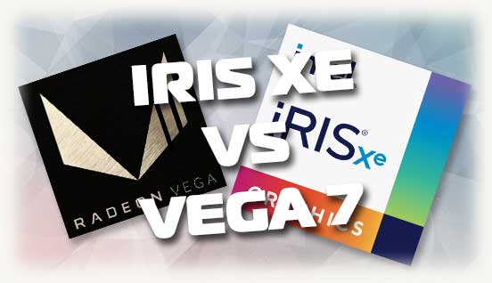 Iris Xe vs Vega 7 и их логотипы
