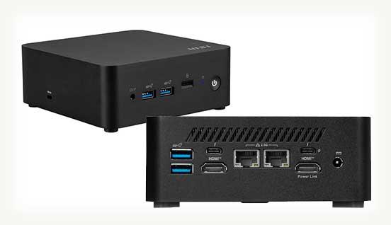 Вид спереди и сзади NUC 13MQ MSI